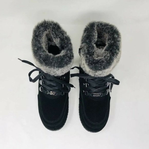 Khombu Women's Francie Boots with Faux Fur Trim - Picture 5 of 12